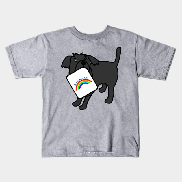 Cute Dog with Kindness Rainbow Sign Kids T-Shirt by ellenhenryart